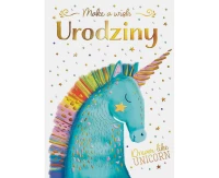 Greeting paper card B6 GUnicorn with star, 1 pc